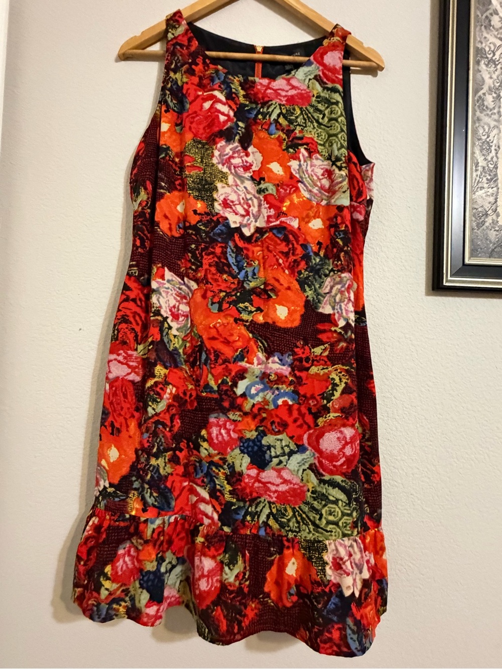 MM Couture Orange & Pink Floral Shift Mini Dress